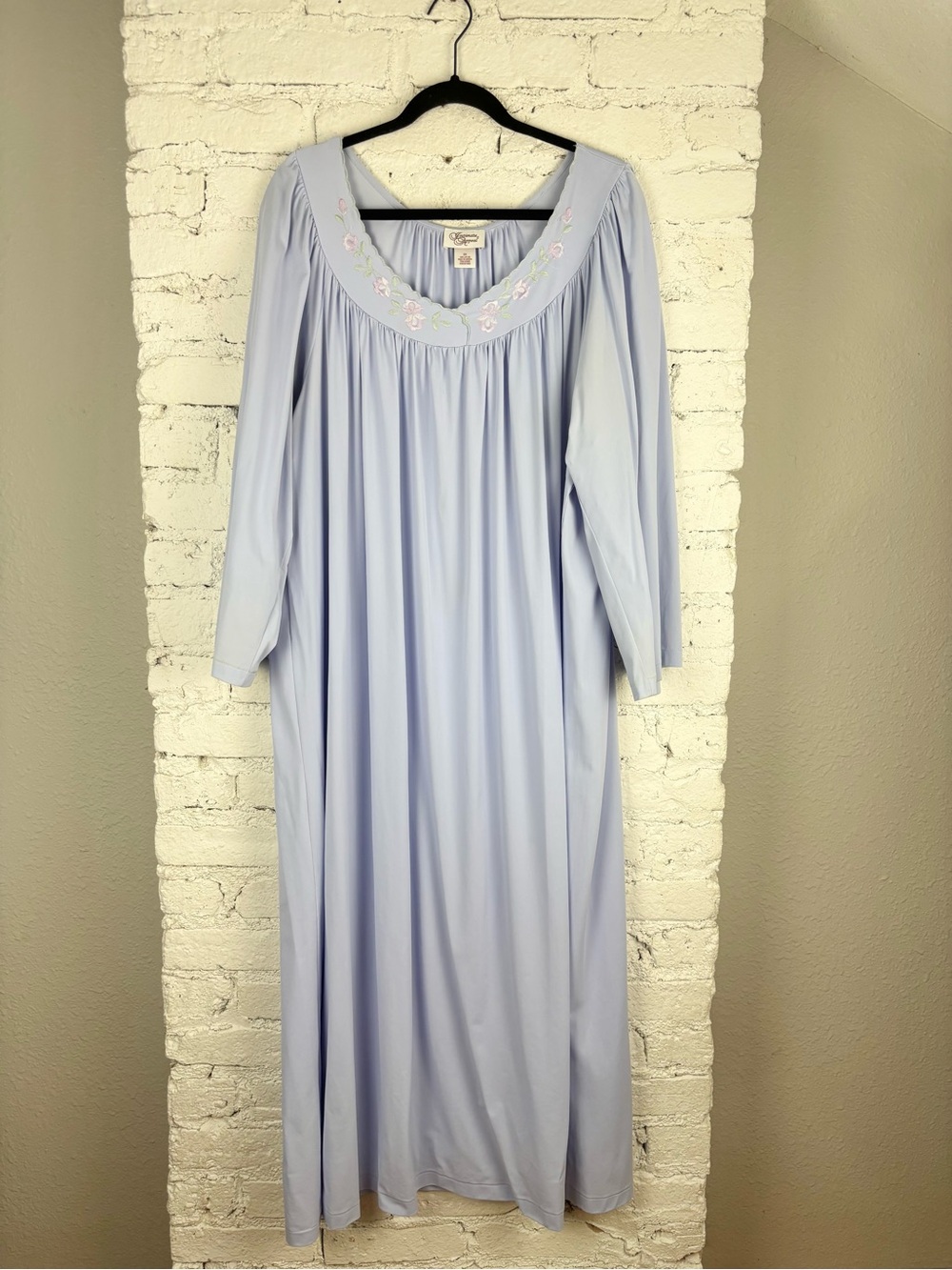 Vintage Intimate Appeal Romantic Purple Floral Mumu Nightgown 2X